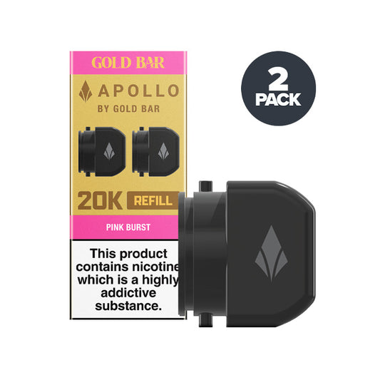 Pink Burst Gold Bar Apollo 20K Refill Pod and Box