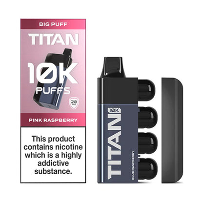 Pink Raspberry Titan 10K Disposable Vape and Box