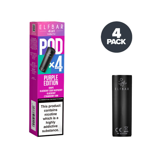 Purple Edition Elf Bar 4in1 Pre-filled Pod and Box