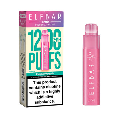 Raspberry Peach Elf Bar EB1200 Disposable Vape