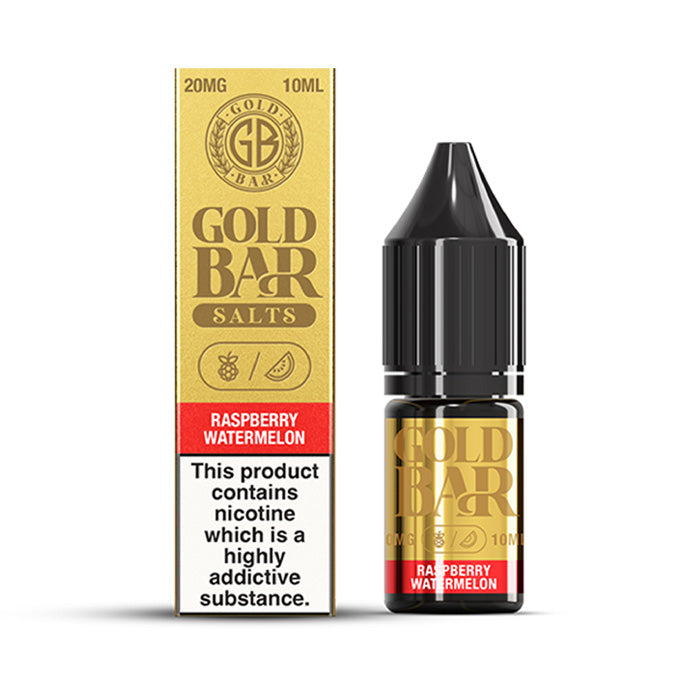 Raspberry Watermelon 10ml Nic Salt E-Liquid by Gold Bar