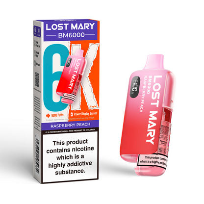 Raspberry Peach Lost Mary BM6000 Disposable