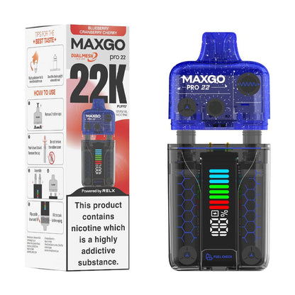 Relx MaxGo Pro 22 Starter Vape Kit Blueberry Cranberry Cherry