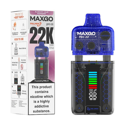 Relx MaxGo Pro 22 Starter Vape Kit Blueberry Sour Raspberry