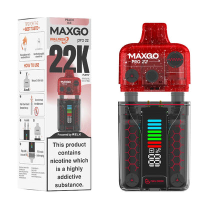 Relx MaxGo Pro 22 Starter Vape Kit Peach Ice