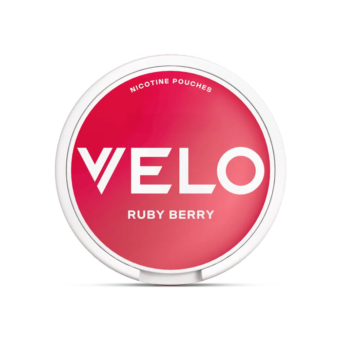 Tub of Ruby Berry Velo Mini Nicotine Pouches