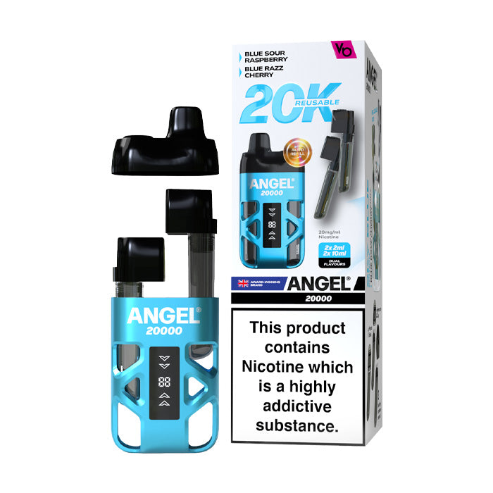 Sky Blue Edition Angel 20K Pre-filled Pod Kit and Box