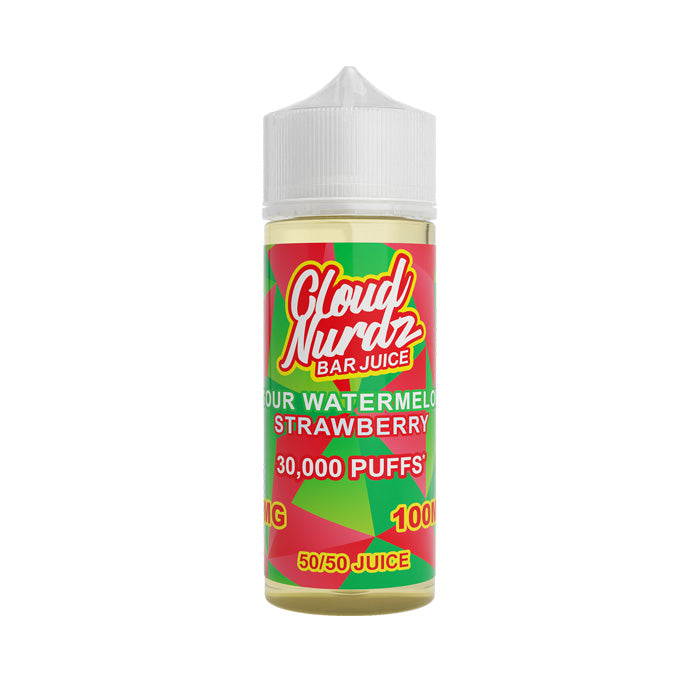 Sour Watermelon Strawberry 100ml Shortfill E-Liquid by Cloud Nurdz