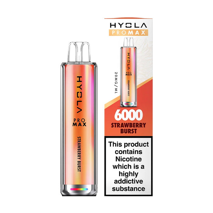 Strawberry Burst Hyola Pro Max 6000 Disposable Vape and Box