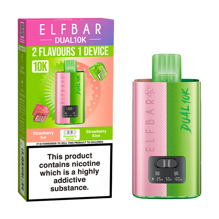 Strawberry Edition Elf Bar Dual 10K Starter Vape Kit and Box