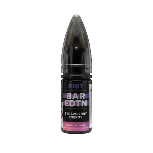 Strawberry Energy Nic Salt E-Liquid by Riot Bar Edtn