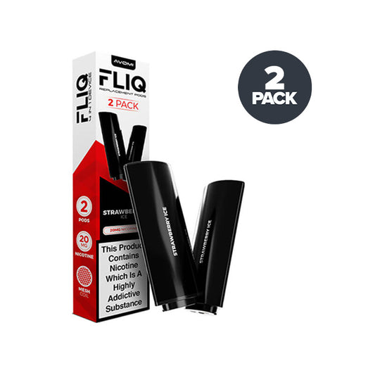 Strawberry Ice Avomi Fliq 4in1 Prefilled Pods and Box