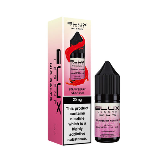 Strawberry Ice Cream Elux 10ml Nic Salt and Box