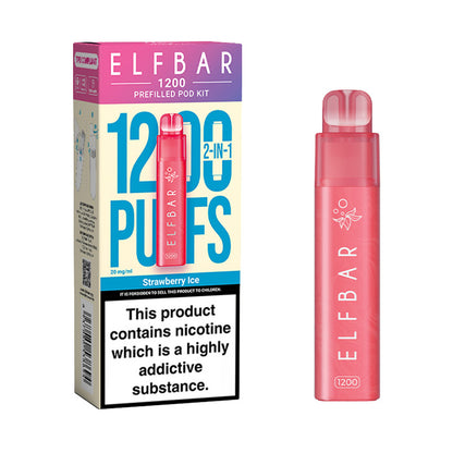 Strawberry Ice Elf Bar EB1200 Disposable Vape