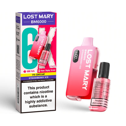 Strawberry Ice Lost Mary BM6000 Disposable Vape