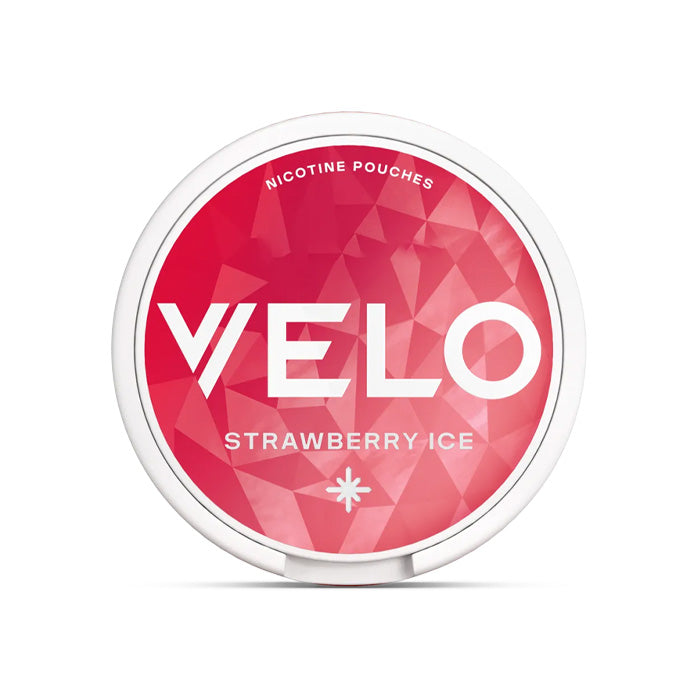 Tub of Strawberry Ice Velo Mini Nicotine Pouches