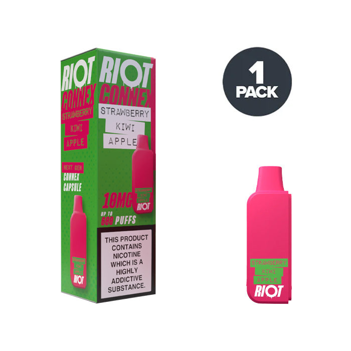 Strawberry Kiwi Apple Riot Connex Pod and Box