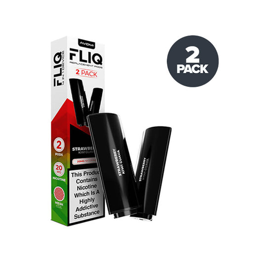 Strawberry Kiwi Guava Avomi Fliq 4in1 Prefilled Pods and Box