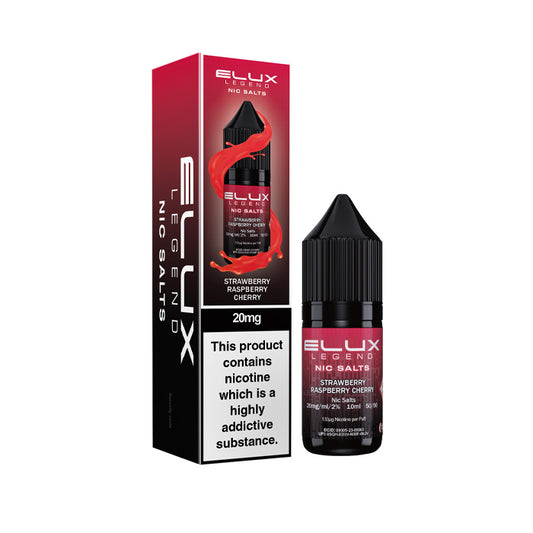 Strawberry Raspberry Cherry Elux 10ml Nic Salt and Box