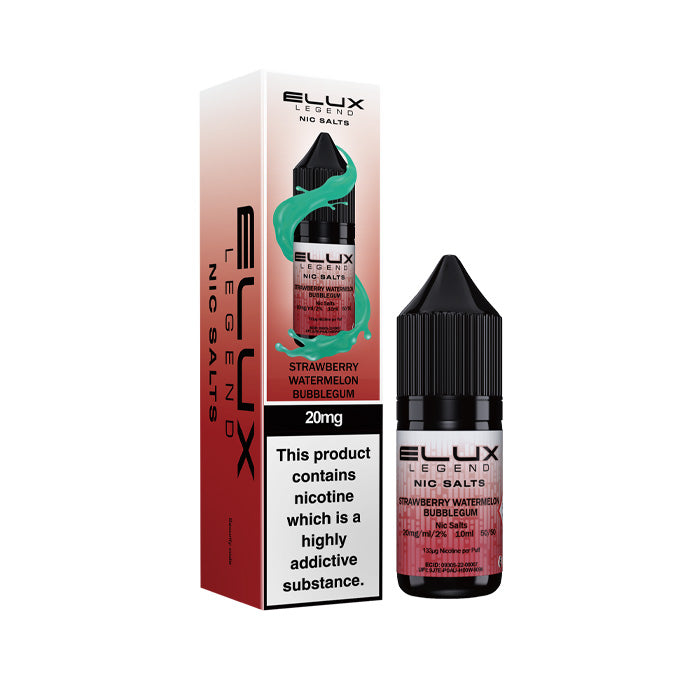 Strawberry Watermelon Bubblegum Elux 10ml Nic Salt and Box