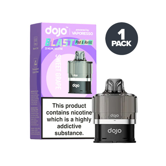 Sweet Grape Vaporesso Dojo Blast Pod and Box