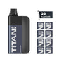 Titan 10K Disposable Vape with eight squares showcasing eight out of the twenty six available flavours