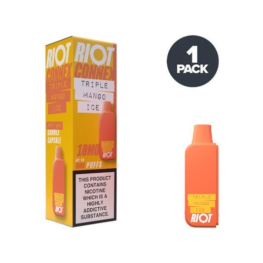 Triple Mango Ice Riot Connex Pod and Box