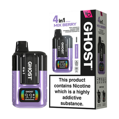 Vapes Bars Ghost 4in1 Starter Kit and Box Mix Berry Edition