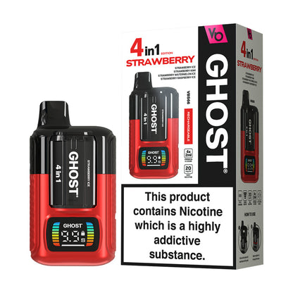 Vapes Bars Ghost 4in1 Starter Kit and Box Strawberry Edition