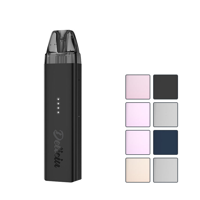 Vaporesso Deliciu Mate Pod Kit with 8 squares showcasing 8 of the 15 available flavours