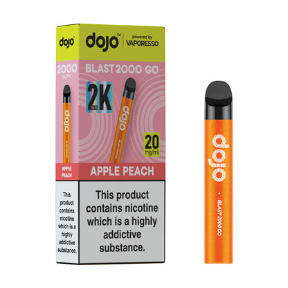 Apple Peach Vaporesso Dojo Blast 2000 Go Starter Kit and Box