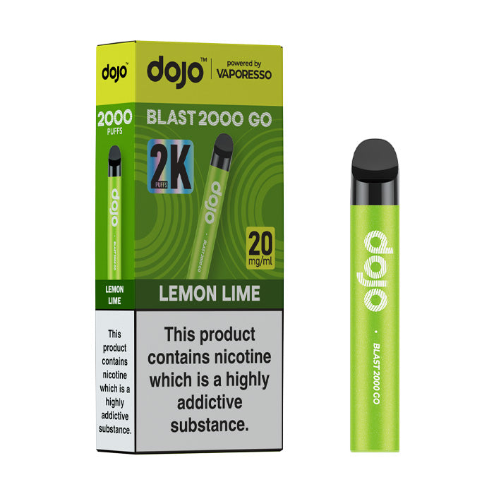 Lemon Lime Vaporesso Dojo Blast 2000 Go Starter Kit and Box