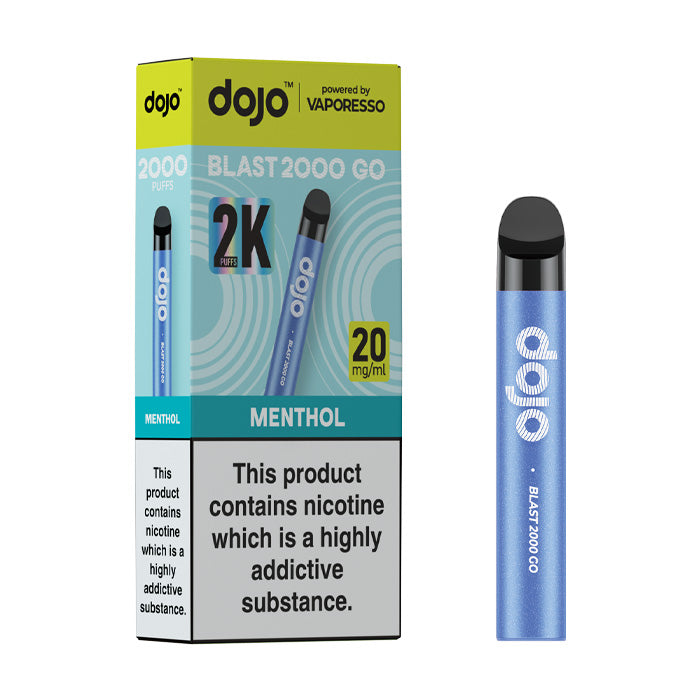 Menthol Vaporesso Dojo Blast 2000 Go Starter Kit and Box