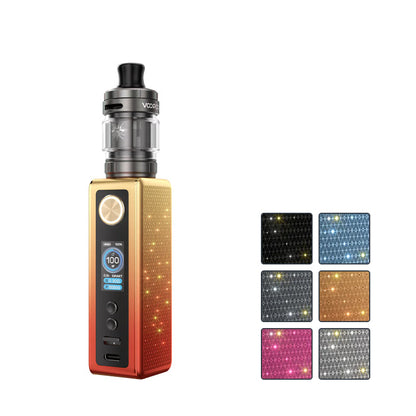 VooPoo Vinci Spark 100 Vape Kit with siz squares showcasing all available colours