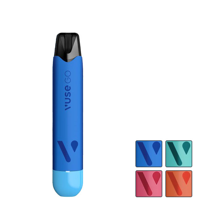 Vuse Go Reload 1000 Pen with 4 squares showcasing all available colours