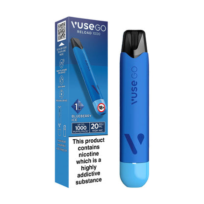 Vuse Go Reload 1000 Pen and Box Blueberry Ice