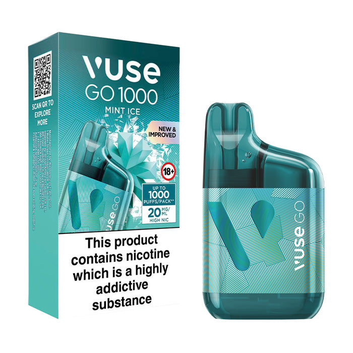 Vuse Go 1000 Box Disposable Vape and Box Mint Ice