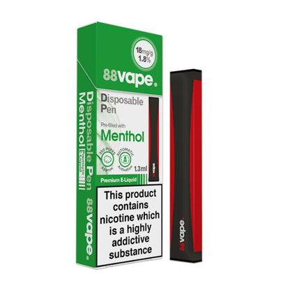 88 Vape Disposable Kit menthol