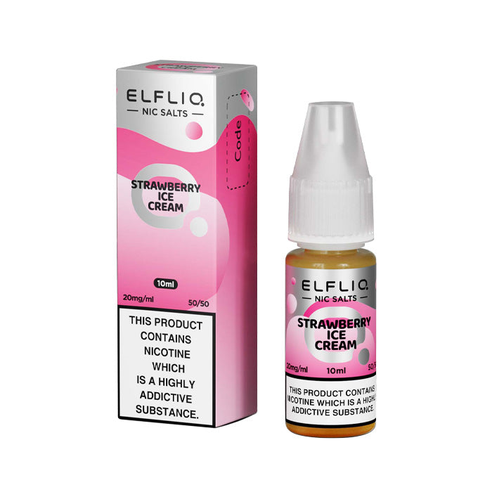 ELFLIQ 10ml Nic Salt Strawberry Ice Cream