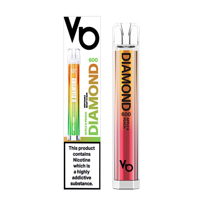 Vapes Bars Diamond Bar 600 Disposable Apple Peach