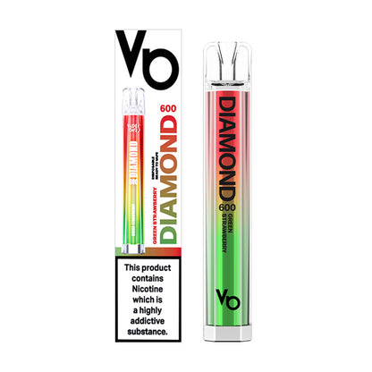 Vapes Bars Diamond Bar 600 Disposable Green Strawberry