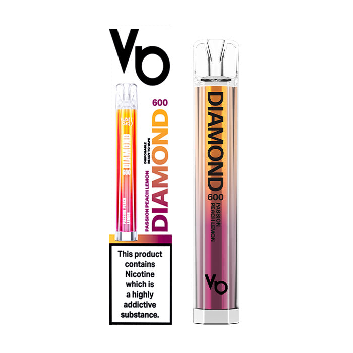 Vapes Bars Diamond Bar 600 Disposable Passion Peach Lemon