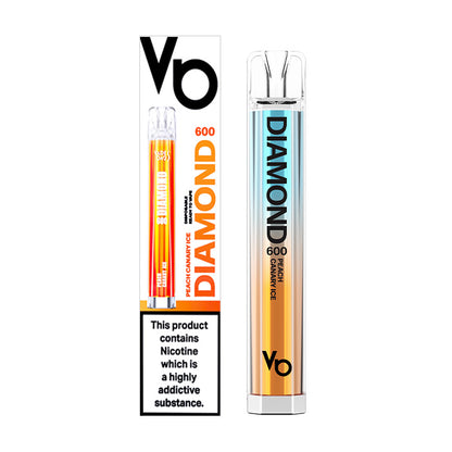 Vapes Bars Diamond Bar 600 Disposable Peach Canary Ice