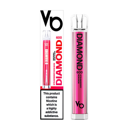 Vapes Bars Diamond Bar 600 Disposable Strawberry Bon Bon