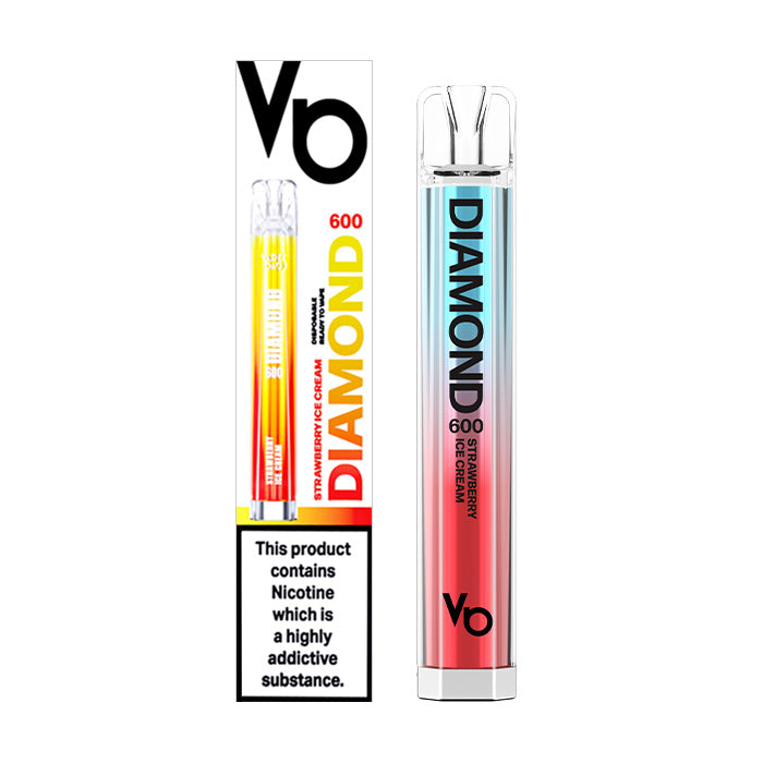 Vapes Bars Diamond Bar 600 Disposable Strawberry Ice Crream