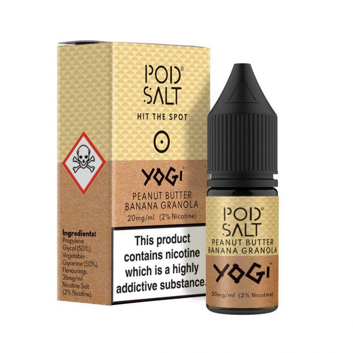 Pod Salt & Yogi Peanut Butter Banana Granola 10ml Nic Salt E-Liquid ...