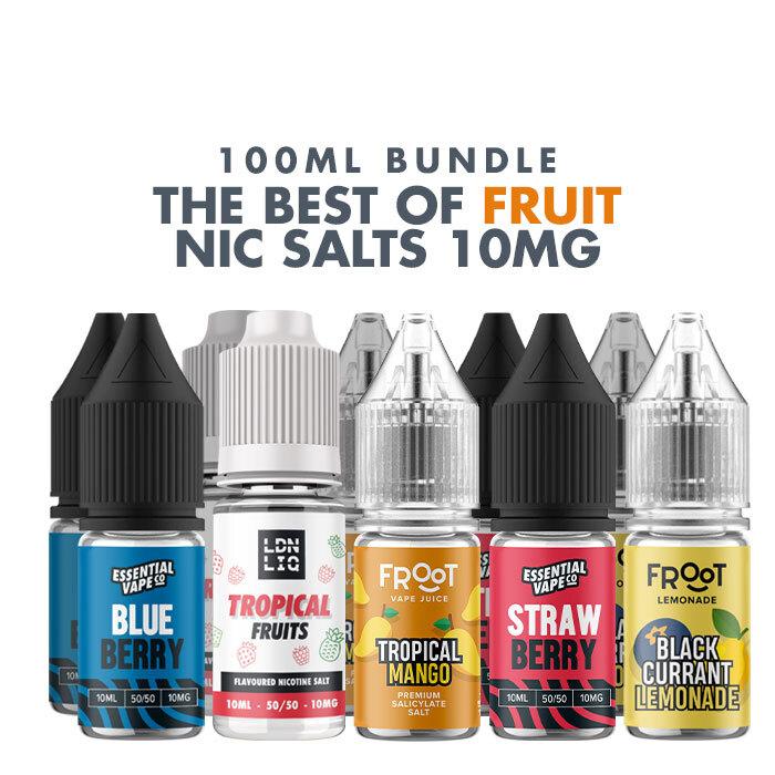 Best Fruit E-Liquids 10 x 10ml Nic Salt Bundle - 10mg