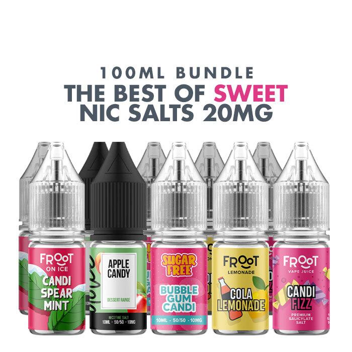 best sweet e liquids 10 x 10ml nic salt bundle 20mg