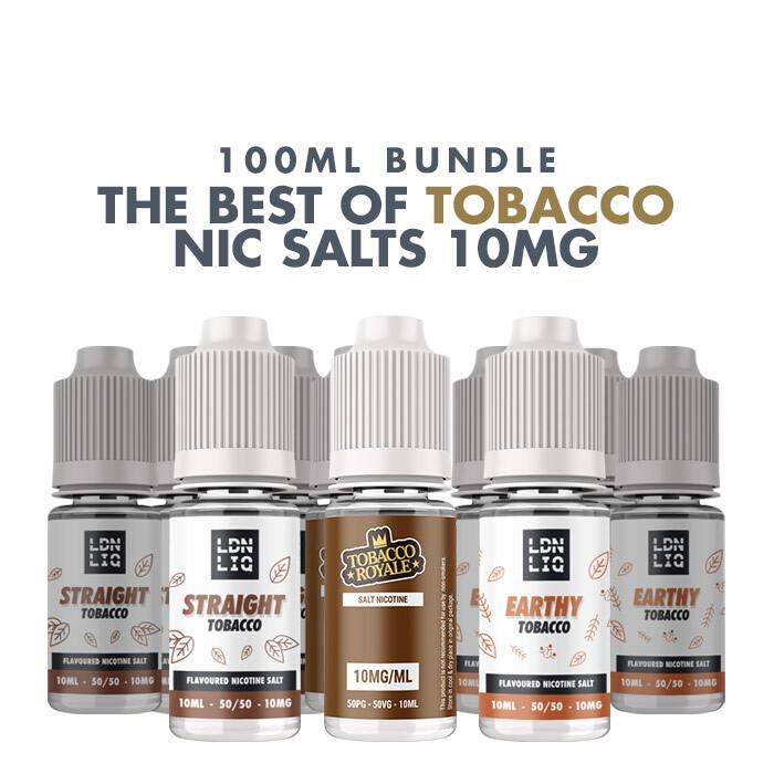 Best Tobacco E-Liquids 10 x 10ml Nic Salt Bundle - 10mg